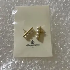 コットンパールのラインピアス4連