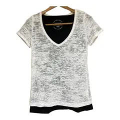 BACK NUMBER✨シァーカットソー✨Tシャツ✨重ね着（ブラック×ホワイト）のサムネイル
