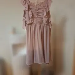 DearMyLove 夢展望　薄いピンクのフリルキャミワンピース