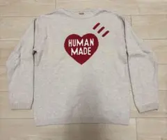HUMAN MADE ハートニットセーター ボートネック ベージュ Lサイズ