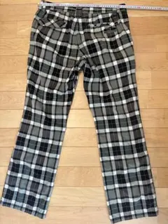 チェック柄 コットン混紡パンツ ウエスト80cm