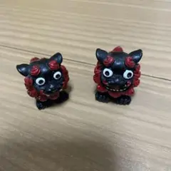 沖縄　シーサー 置物 ミニチュア 2体セット