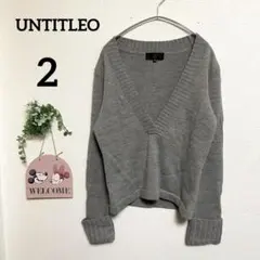 《美品》 アンタイトル ニット セーター Vネック 毛100% ワールド 無地