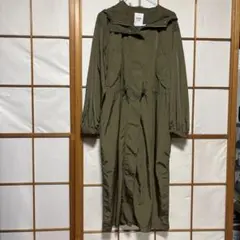 SOMETHING フード付きオリーブロングコートのサムネイル
