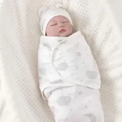 スワドル　ベビー　ブランケット　帽子　セット　布団　新生児　スリーパー　おくるみ