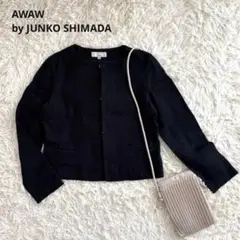 AWAW by JUNKO SHIMADA ノーカラージャケット 春秋 綿麻