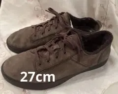 ブラウン スエード レースアップ スニーカー