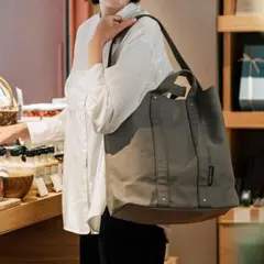 DEAN&DELUCA 日常に寄り添うコットントートバッグ　カーキ　L