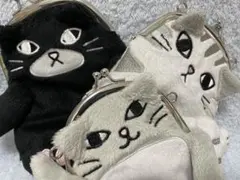 匿名配送● 猫ぬいぐるみ がま口ポーチ3匹セット 新品未使用
