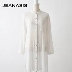 JEANASIS ジーナシス コットン シャツワンピース バンドカラー F 白