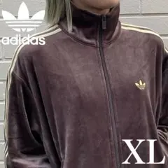 新品XL⭐️adidas ファイヤーバード ベロア トラックトップ ダークブラウン