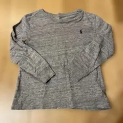 ポロラルフローレン　グレー 長袖カットソー 刺繍ロゴ付き