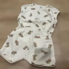 西松屋 クマ クマ柄 総柄 セットアップ　90cm