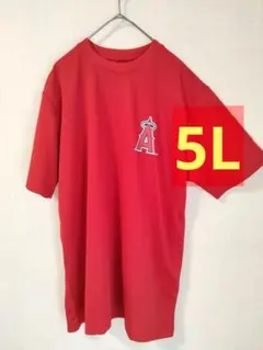 メンズ5L　MLB エンゼルス 吸水速乾ドライ半袖Tシャツ エンゼルス レッドのサムネイル