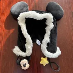 ミッキーマウス耳付きフリース帽子