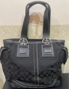 コーチ COACH シグネチャー　トートバッグ　レザー　キャンバス　長さ調節可能