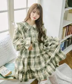 ♡24時間以内発送♡ クティールとレトロ アソートティアードリボンミニワンピース