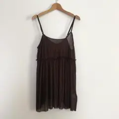 アベイル レースキャミソール シフォン キャメル 茶色 Mのサムネイル
