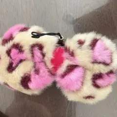 平成レトロ　ヒョウ柄リボンキーホルダー