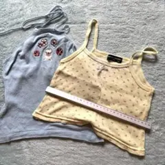 花柄と無地のタンクトップ2枚セット 100cm