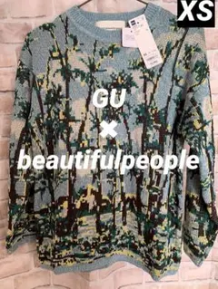 新品ジーユーGU✖︎beautiful peopleコラボ◆グラフィックニットXS