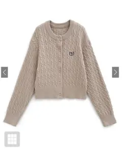 GRL 刺繍ケーブルニットボタンカーディガン ベージュ [lt81]