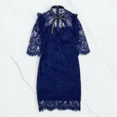 JEWELS ジュエルズ ネックリボン 総レース ミニキャバドレス