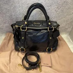 限定値下げ中♡【美品】miu miu サイドリボンヴィッテロルクスバッグブラック