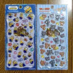 【正規品】プチドロップステッカー　ミニオンズ・トムとジェリー 　2枚セット