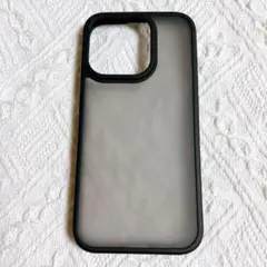 iPhone 15 Pro ケース クリア スモークブラック シンプル