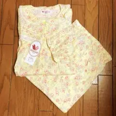 新品　Wacoal　パジャマ 　　　　　黄色　バラ柄　半袖　M 薄手