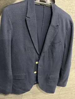 ネイビー シアサッカー”／サッカー生地　テーラードジャケット