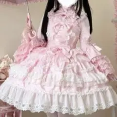 ロリータ ジャンスカ ブラウス ピンク フリル 甘ロリ 姫ロリ コンカフェ