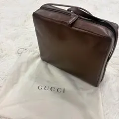 GUCCI オールドグッチ レザー ショルダーバッグ ブラウンのサムネイル