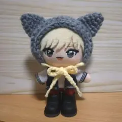 グレー きつね キツネ耳ボンネット gigo マスコット JO1