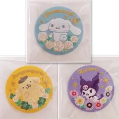 【セット】シナモロール ポムポムプリン クロミ サンリオ 花言葉刺繍缶バッジ