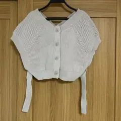 ライトグレー Vネックニットベスト