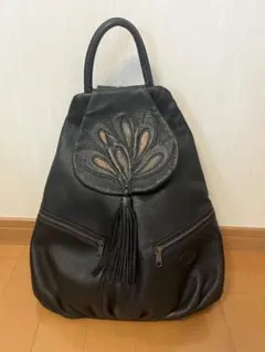 希少 IBIZA イビザ ヴィンテージ レザーリュックパッチワークタッセル 