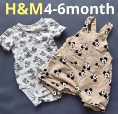 H&M ミッキーマウスロンパース サロペット4-6ヶ月