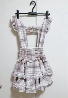 リズリサ　はしごリボンチェックティアードスカパン