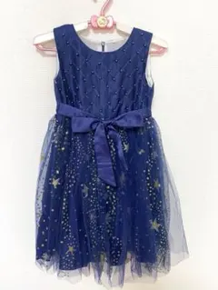 ドレス 子供 女の子 発表会 フォーマル ネイビー 140