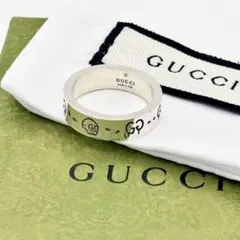 【美品】GUCCI ゴースト リング GGロゴ 20号 グッチ Ag925