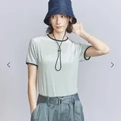 BEAUTY&YOUTH シアーベロアリンガーTシャツ　LIME