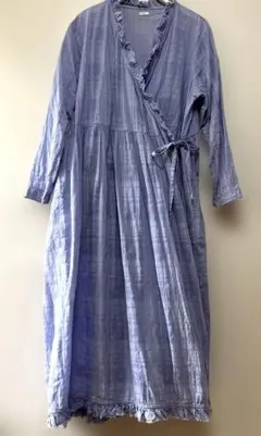 ミズイロインド☆ピグメントダイ スタンドカラーシャツワンピース