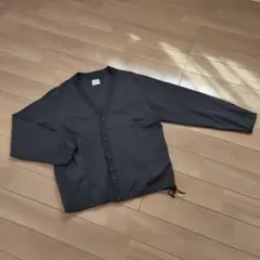 チャコールグレー ノーカラーブルゾン