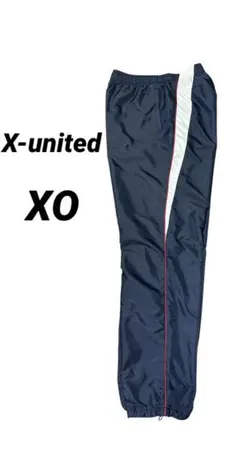 X-unitedメンズナイロンパンツウインドブレーカーサイドストライプXOサイズ