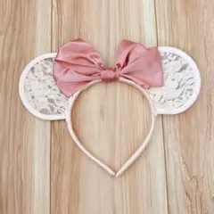 ディズニー カチューシャ ピンク レース