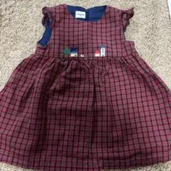 【美品】familiar チェック柄 ワンピース 120cm familiar チェックワンピース ファミリア】チェック柄 ワンピース