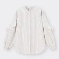 ブラウス 長袖｜GU ジーユー ホワイト