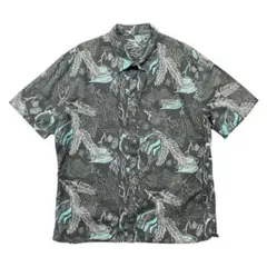古着 Croft&Barrow コットン アロハシャツ ハワイアンシャツ 熱帯魚